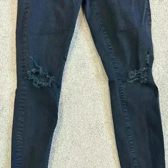 Mother The Looker Ankle Fray Jeans in Guilty As Sin Black Raw Hem Size 28 - Picture 3 of 8